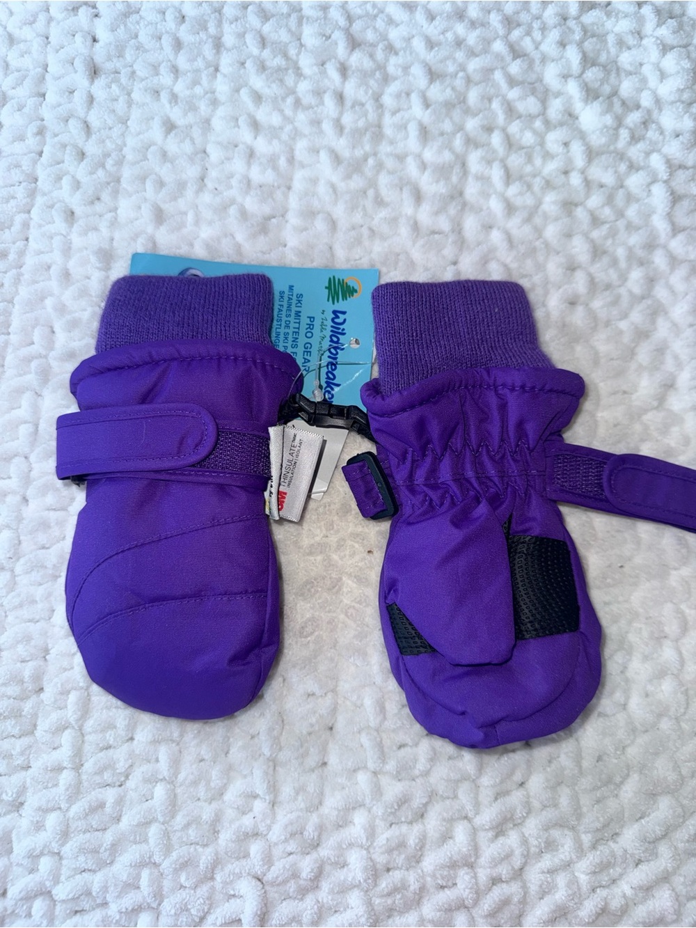 Kids Purple Waterproof Winter Mittens -